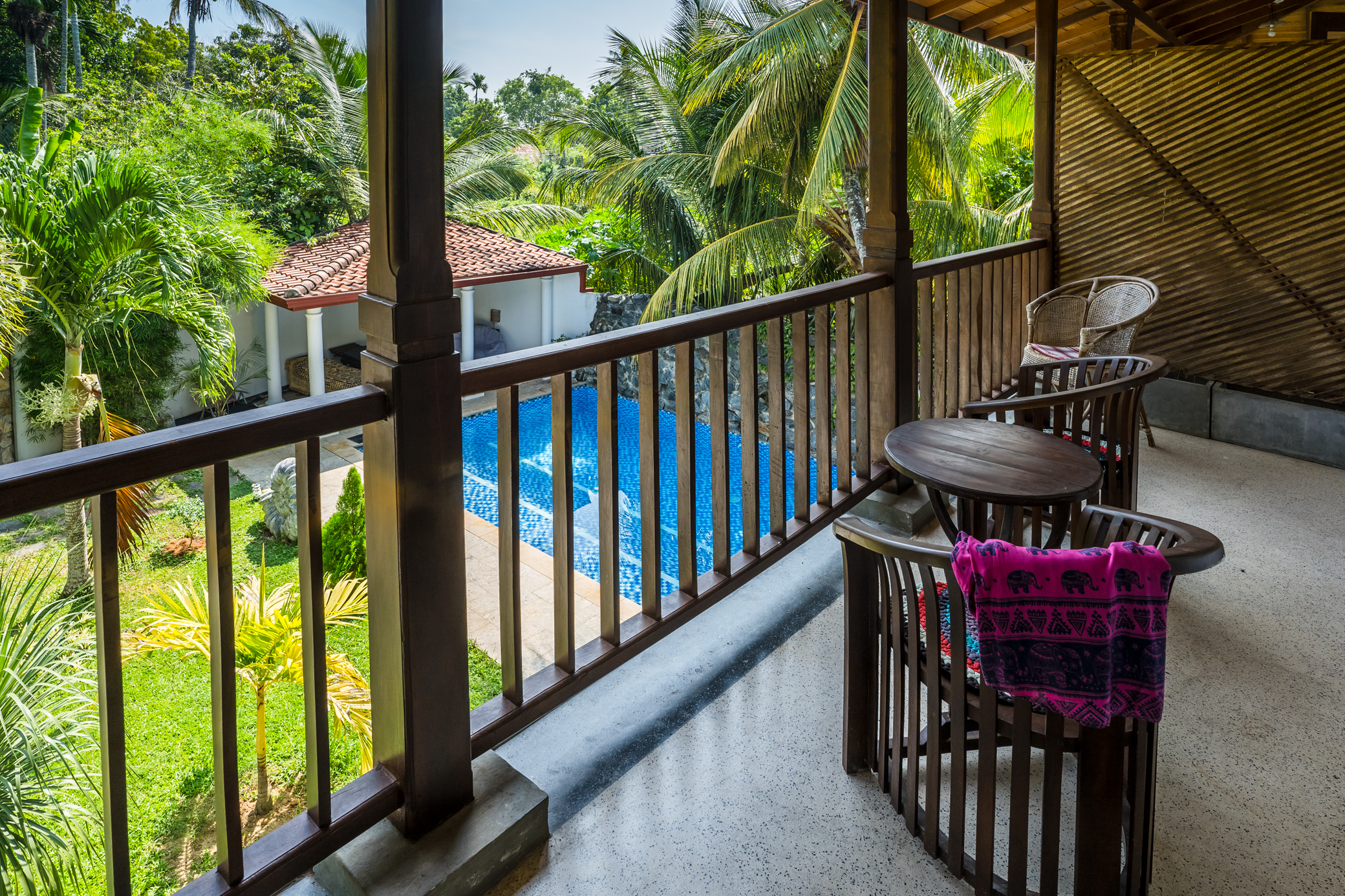 Upper balcony overlooking the pool